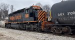 WE 7008 shoves past Elinore St. on its way to Brittain Yard.